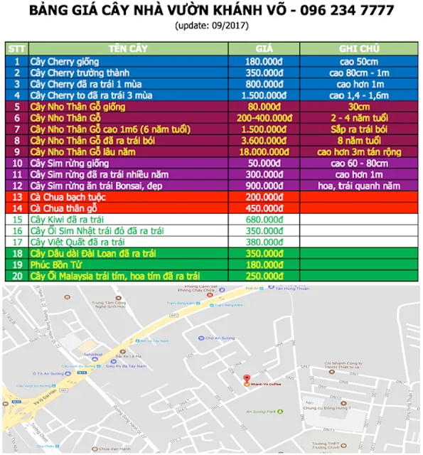 Thông tin liên hệ nhà vườn cung cấp giống cây cherry uy tín