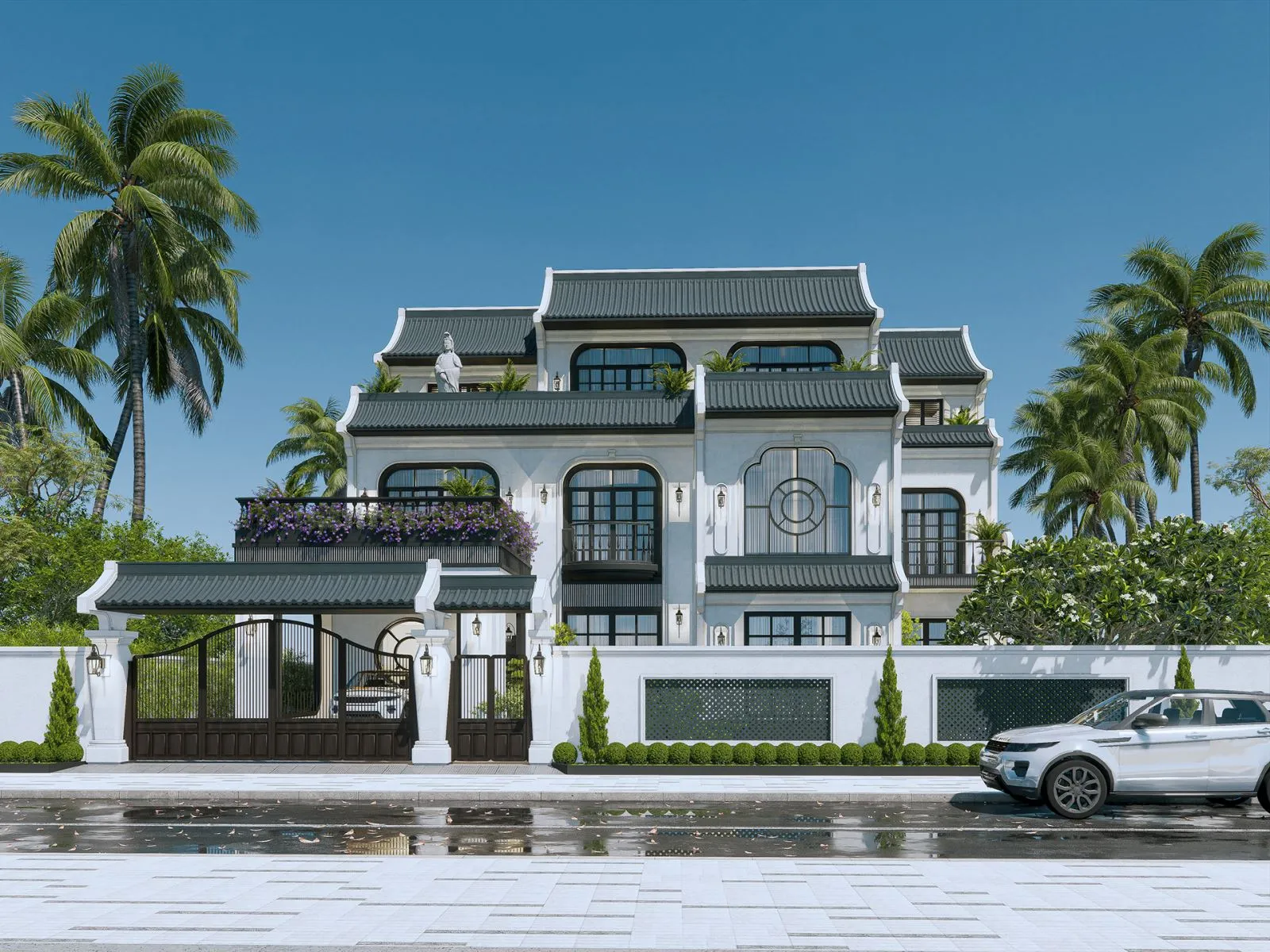 Cây cau cảnh trước nhà