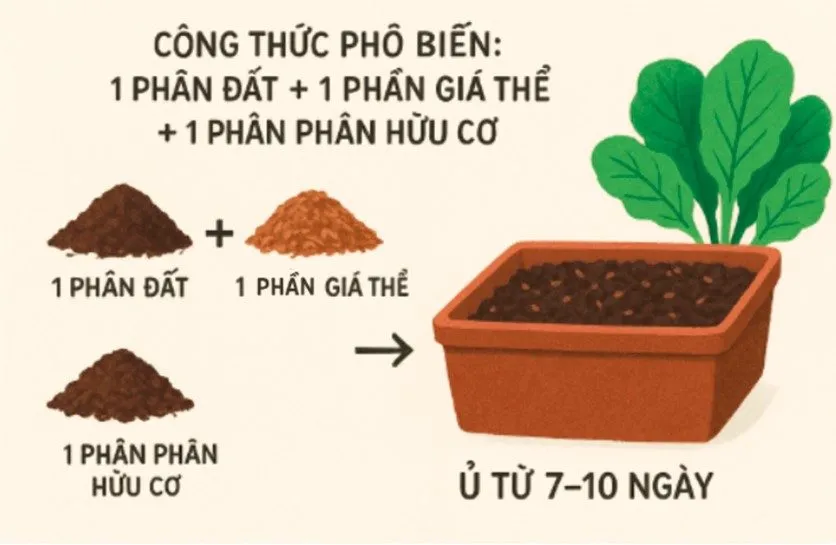 Tỷ lệ trộn đất trồng rau