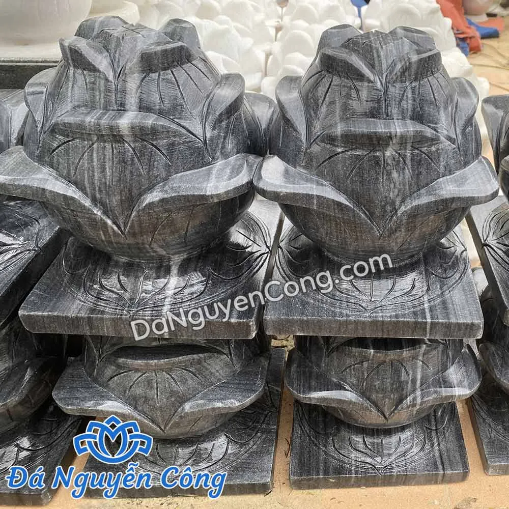 bông sen đá để mộ xanh đen