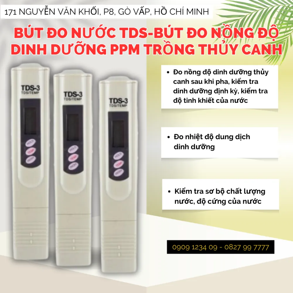 Bút đo nước TDS đo nồng độ dinh dưỡng thủy canh PPM