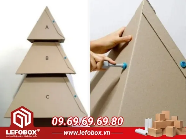 Cách làm cây thông từ thùng giấy giúp tạo ra sản phẩm có kích thước lớn