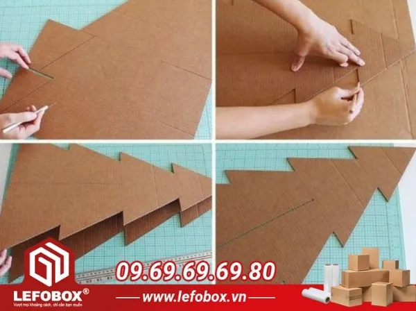 Kỹ thuật lắp ghép tạo hình 3D cho cây thông từ vật liệu carton