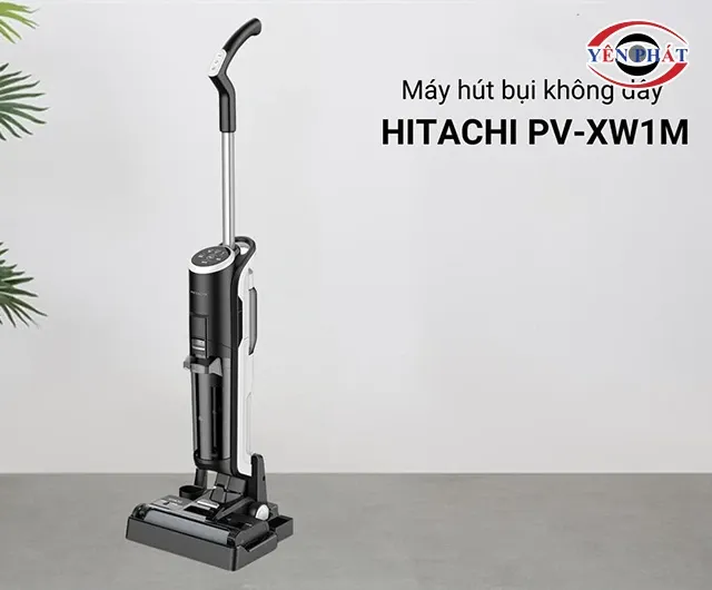 Cây lau nhà thông minh dùng điện Hitachi PV-XW1M tích hợp hút bụi tiện lợi