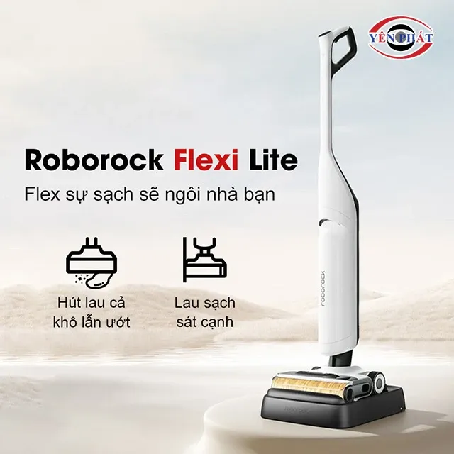 Cây lau nhà Roborock Flexi Lite với tính năng tự làm sạch và sấy khô