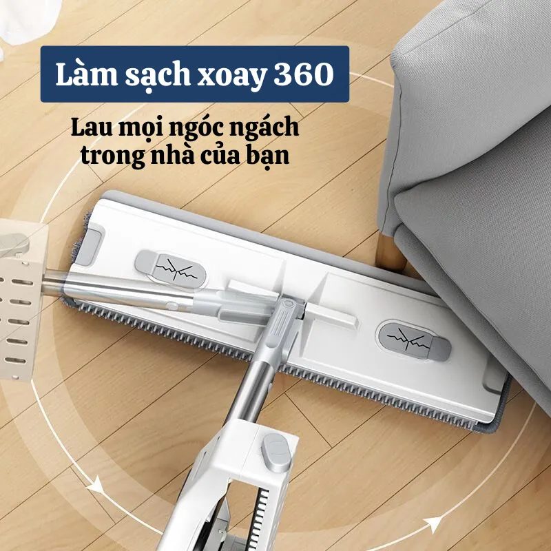 cây lau nhà tự vắt có khay đựng chất tẩy rửa bảo vệ da tay