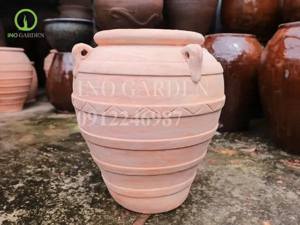 Chậu gốm hình trụ cao trồng cây