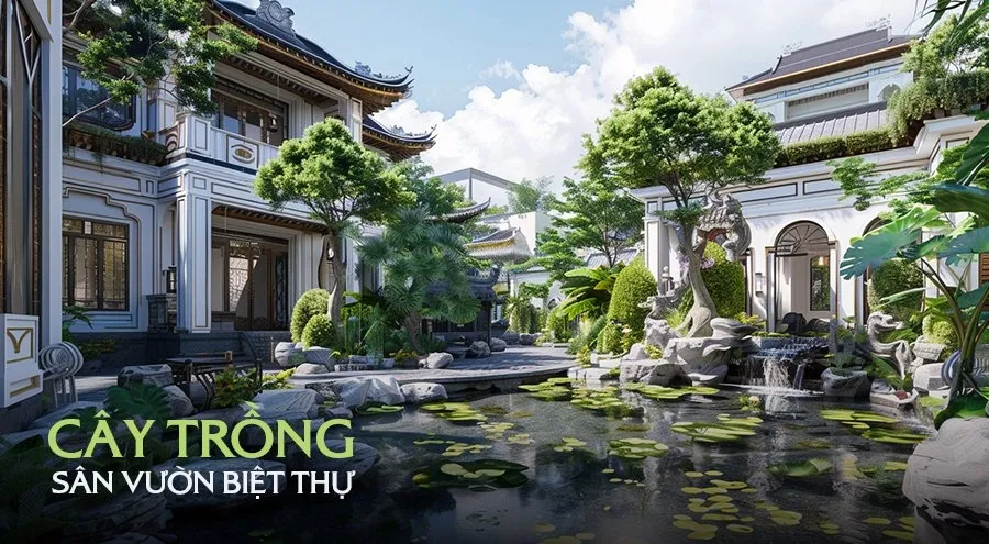 Cây cảnh sân vườn biệt thự tạo không gian xanh mát