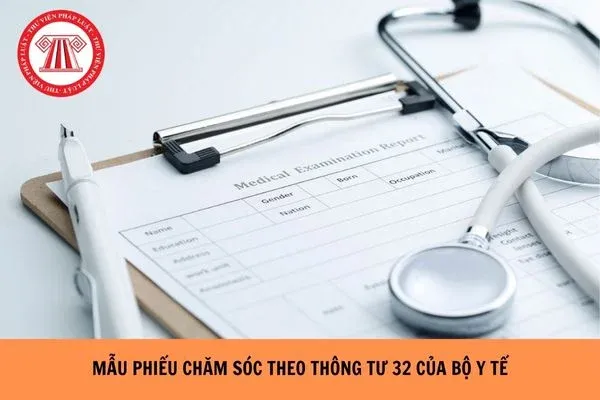 Mẫu phiếu chăm sóc đang được sử dụng tại bệnh viện