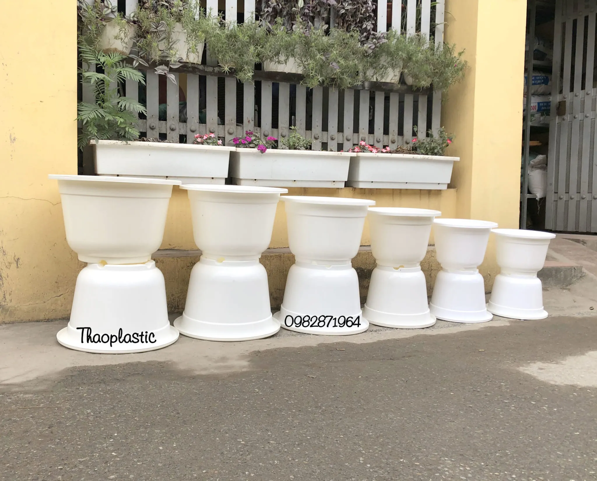 Chậu A tròn với nhiều kích cỡ khác nhau phù hợp cho mọi loại cây từ hoa đến cây ăn quả