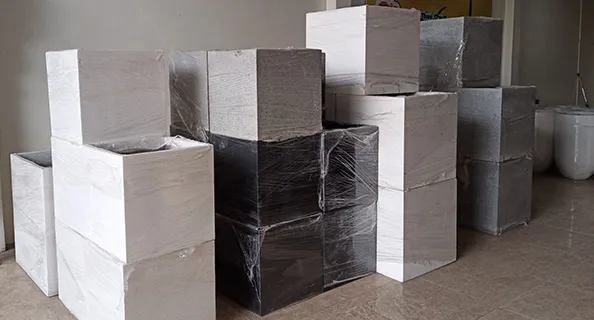 chậu xi măng đá mài vuông