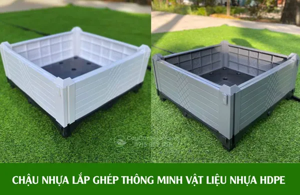 Chậu nhựa lắp ghép thông minh vật liệu nhựa HDPE