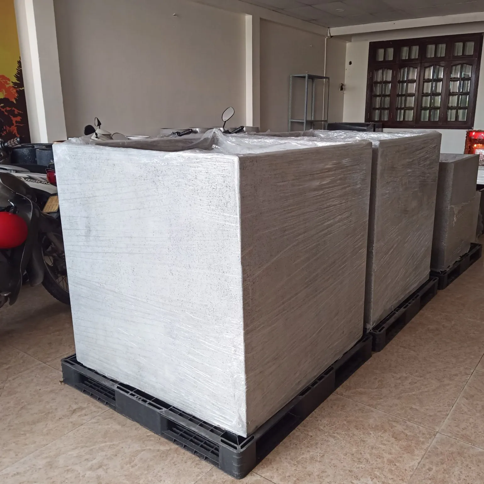 Thiết lập hệ sinh thái trong chậu vuông đá mài