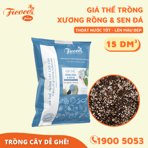 GIÁ THỂ TRỒNG XƯƠNG RỒNG & SEN ĐÁ 15L - FICOCO GIÁ THỂ TRỒNG XƯƠNG RỒNG & SEN ĐÁ 15L - FICOCO