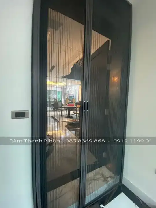 Cửa lưới muỗi hệ 32 nhôm màu nâu cafe, lưới MES3211