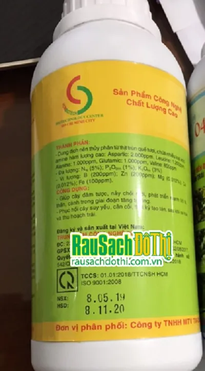 dịch trùn quế nguyên chất giàu acid amin