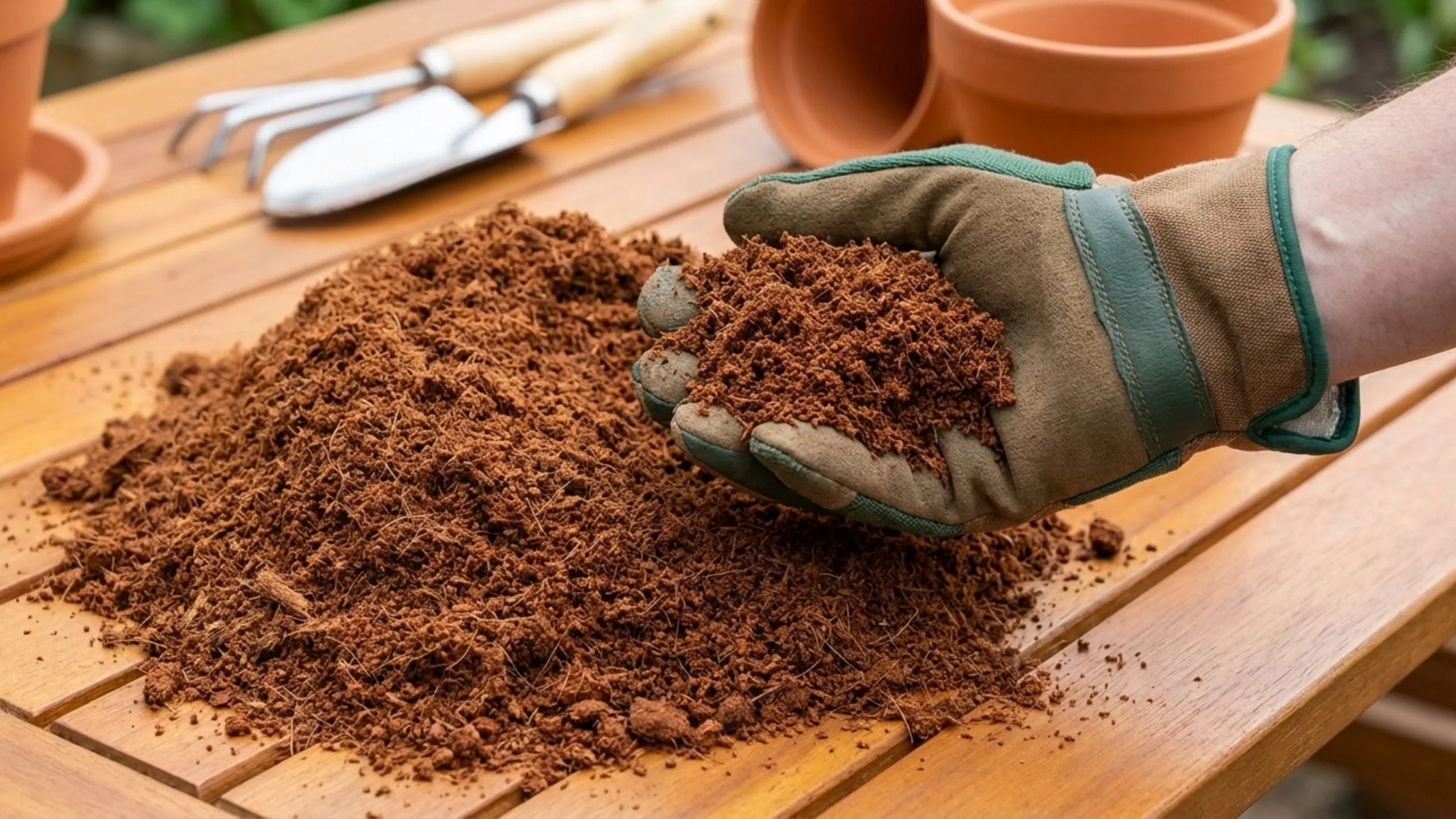 Xơ dừa giữ ẩm tốt cho cây