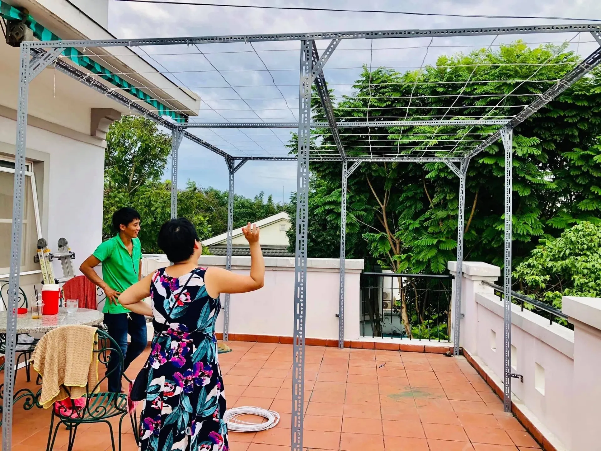 Kệ trồng cây cảnh và rau kết hợp