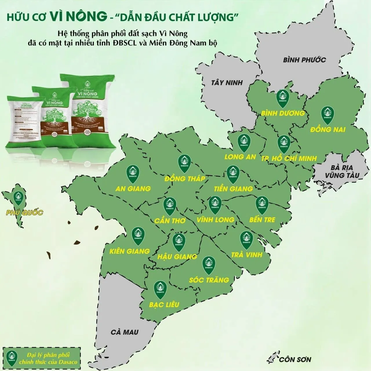 Hệ thống phân phối đất sạch hữu cơ Vì Nông rộng khắp