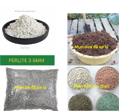 Hình ảnh vật liệu làm giá thể trồng hoa hồng