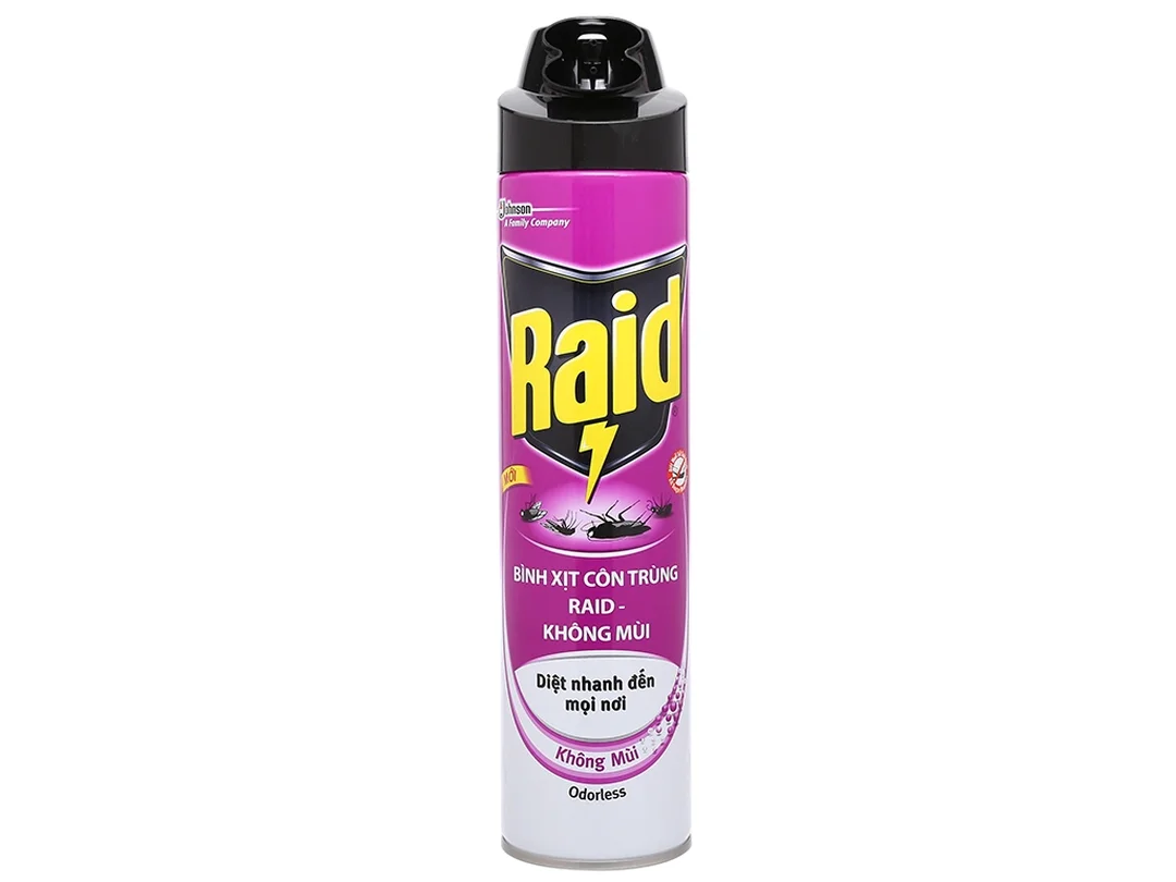 Hình bình xịt côn trùng Raid không mùi 600ml mặt trước