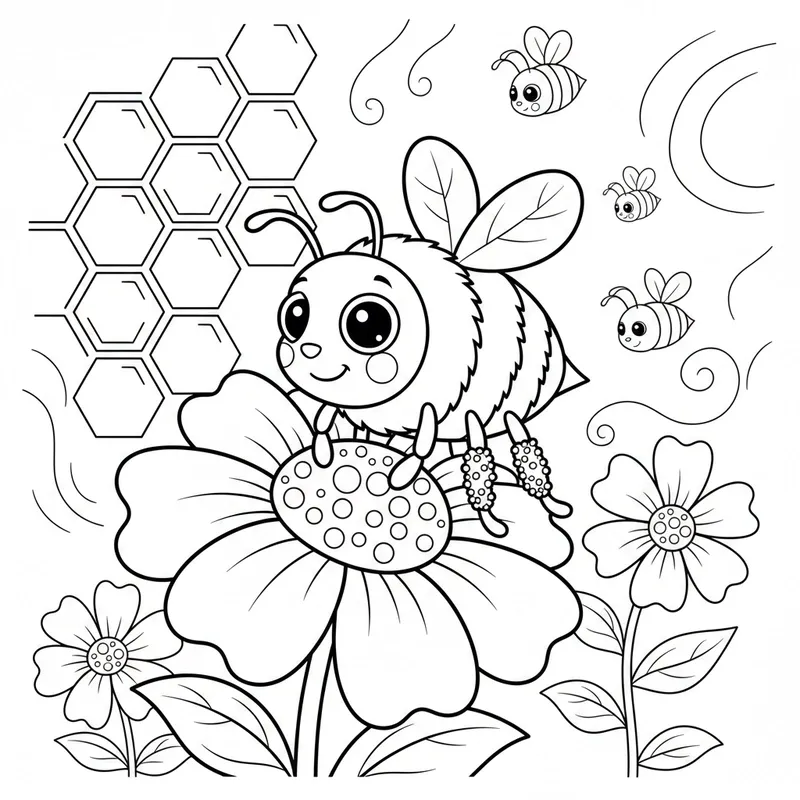 Hình tô màu côn trùng dễ thương