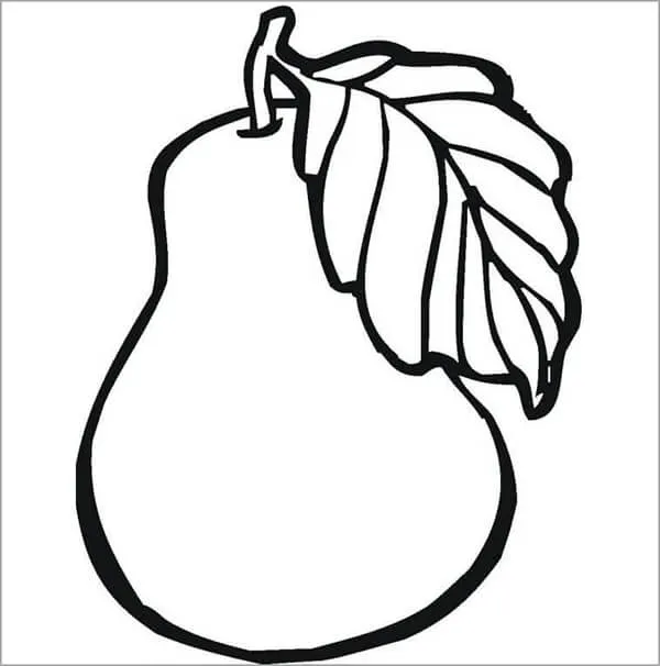Hình quả lê đơn giản phù hợp cho những bé mới bắt đầu tập tô màu