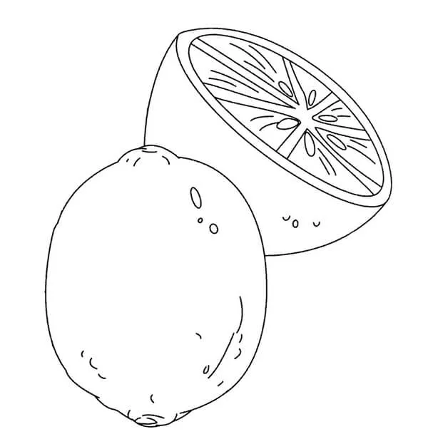 Quả chanh với hình khối đơn giản giúp bé luyện tập cách tô các tông màu vàng chanh