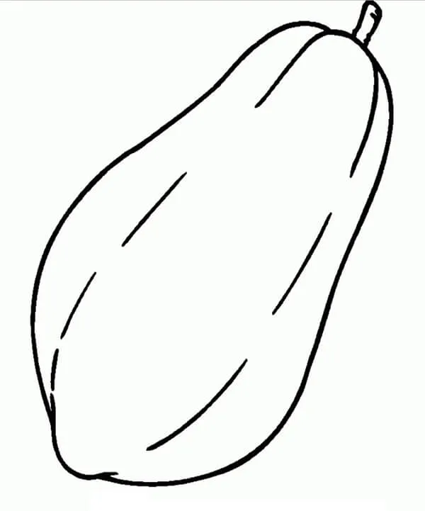 Hình vẽ quả đu đủ xanh giúp bé phân biệt các giai đoạn phát triển của trái cây