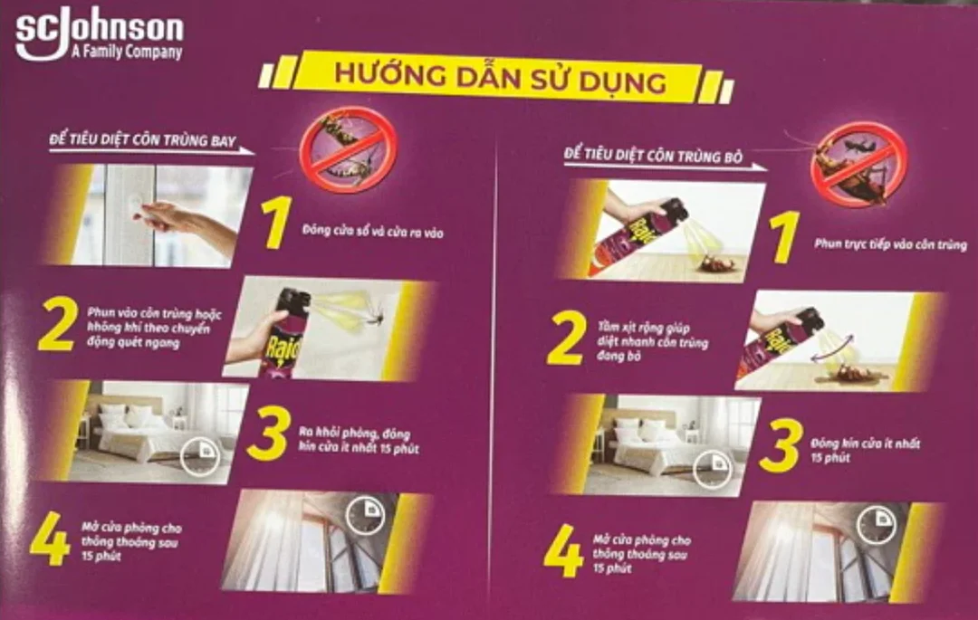 Hướng dẫn dùng bình xịt Raid đúng cách