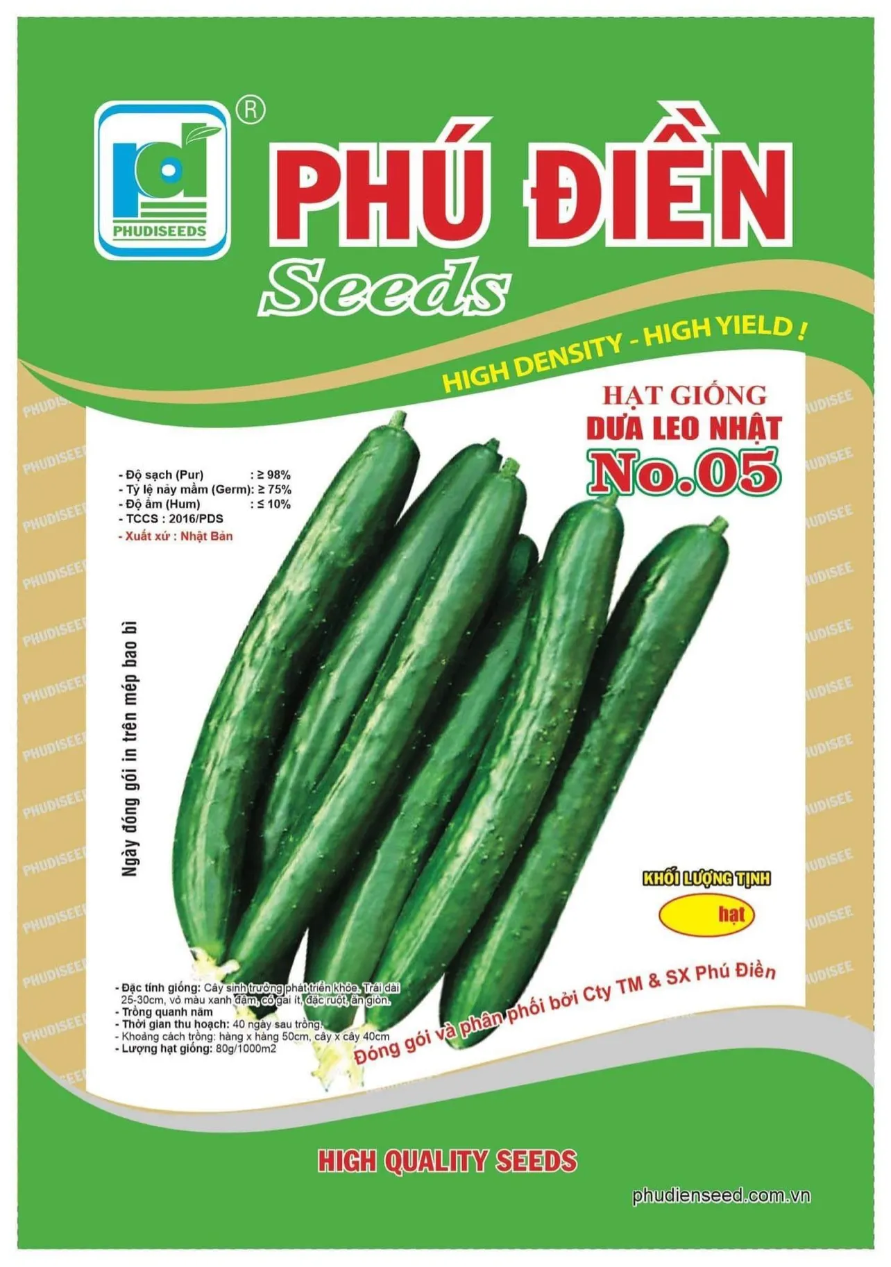 Ảnh thực tế quả dưa chuột Nhật với vỏ xanh đậm, ít gai và hình dáng thon dài đạt tiêu chuẩn giống F1 chất lượng cao.