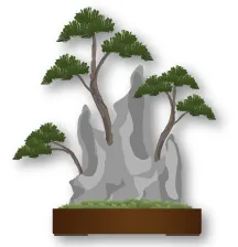 Bonsai thế Ishisuki (mọc trong đá)