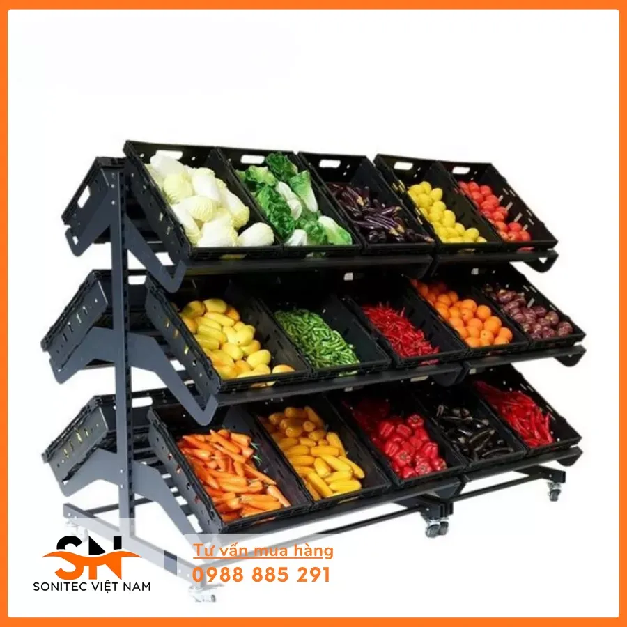 Chi tiết cấu tạo các tầng của kệ trái cây 3 tầng sắt chịu lực tốt