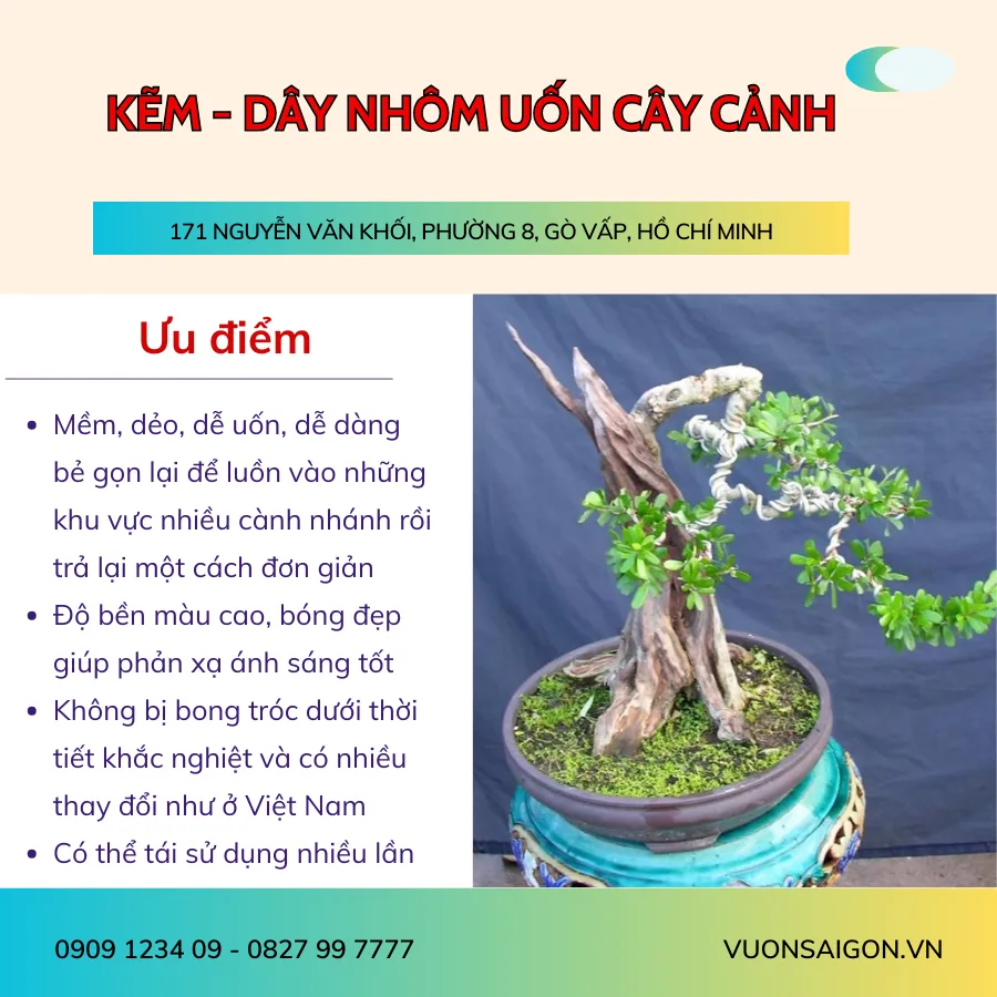 Kẹm Dây Nhôm Uốn Cây Cảnh