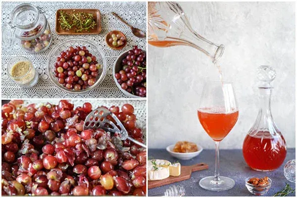 Ly rượu nho đỏ sóng sánh