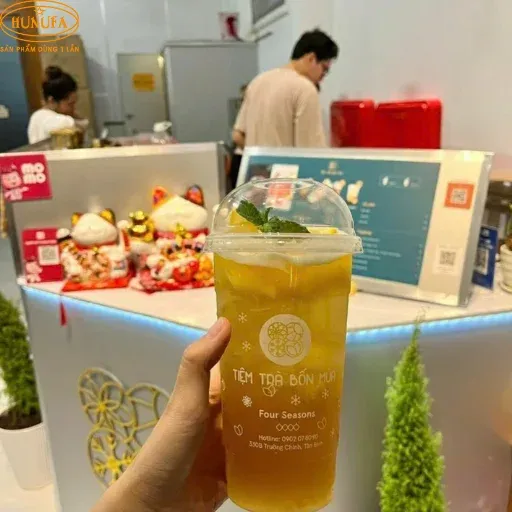 Ly trà trái cây nắp cầu