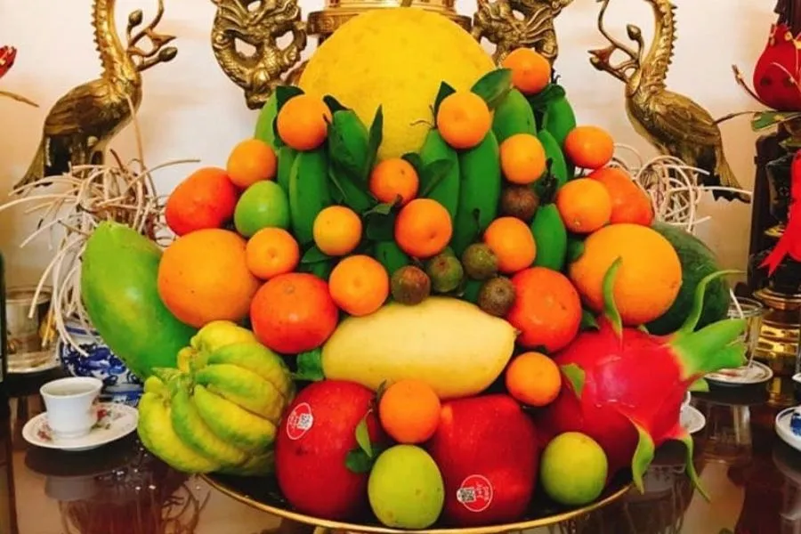 Mâm chưng trái cây ngày cưới của miền nam