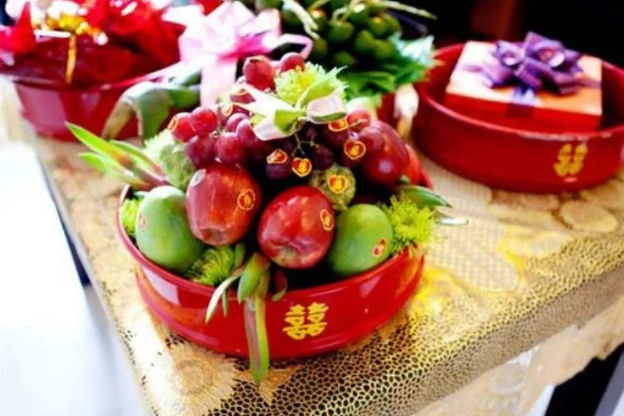 Chưng mâm trái cây ngày cưới miền Bắc
