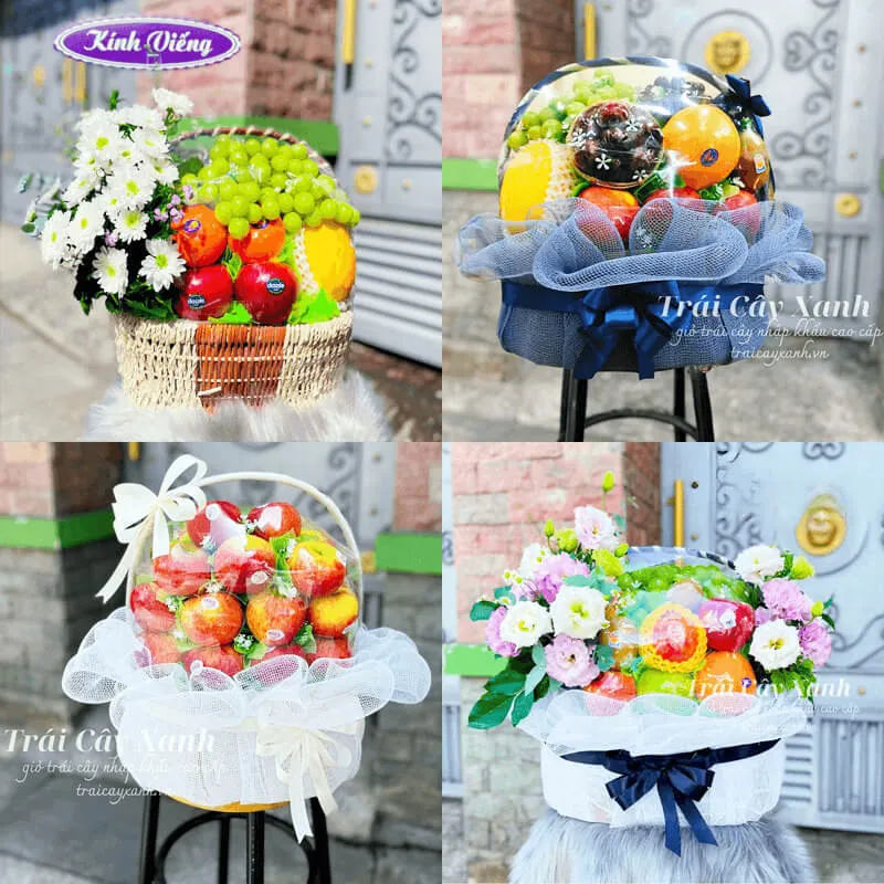 Mẫu giỏ trái cây màu trắng