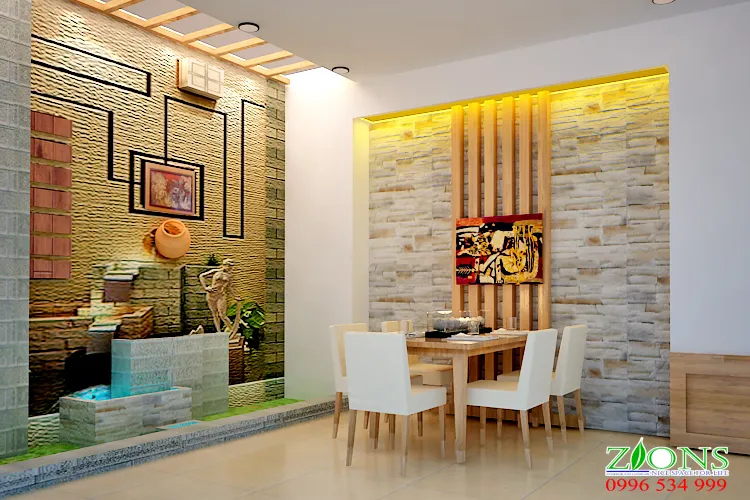 Tiểu cảnh giếng trời cho nhà ống đẹp