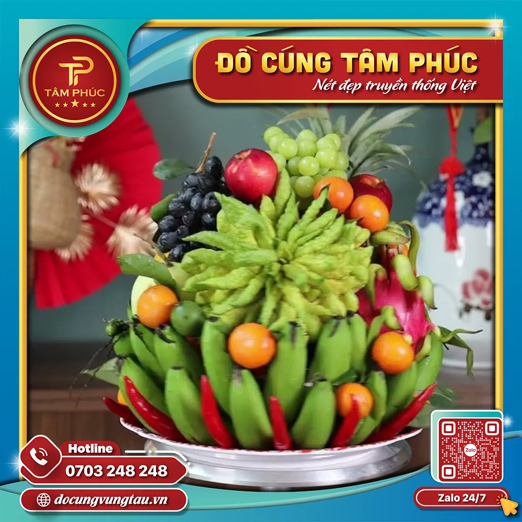 Mâm ngũ quả miền Nam với mong ước sung túc cho bé