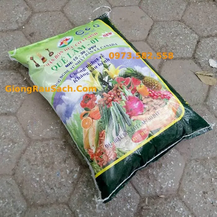 Bao bì phân hữu cơ vi sinh Quế Lâm 01 dạng viên nén 10kg chính hãng