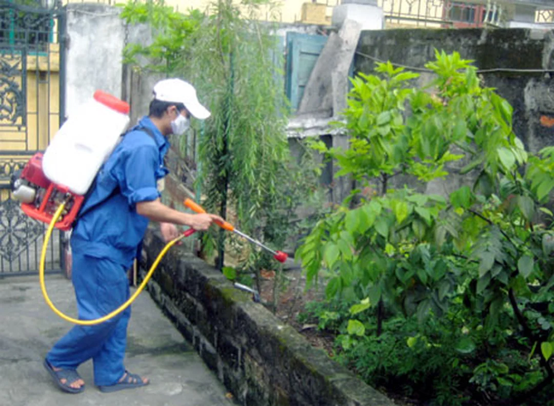 phun thuốc côn trùng trong không gian nhà