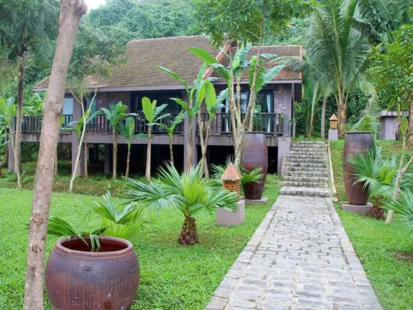 Sân vườn nông thôn quê với bố cục hài hòa