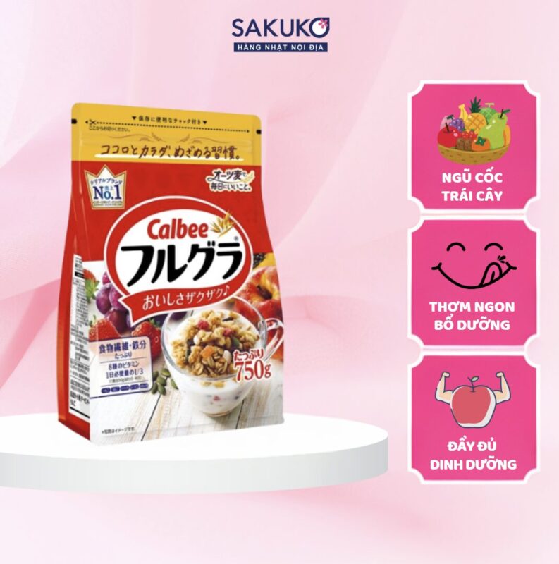 ngũ cốc trái cây calbee Bữa Sáng Dinh Dưỡng Chuẩn Nhật Bản