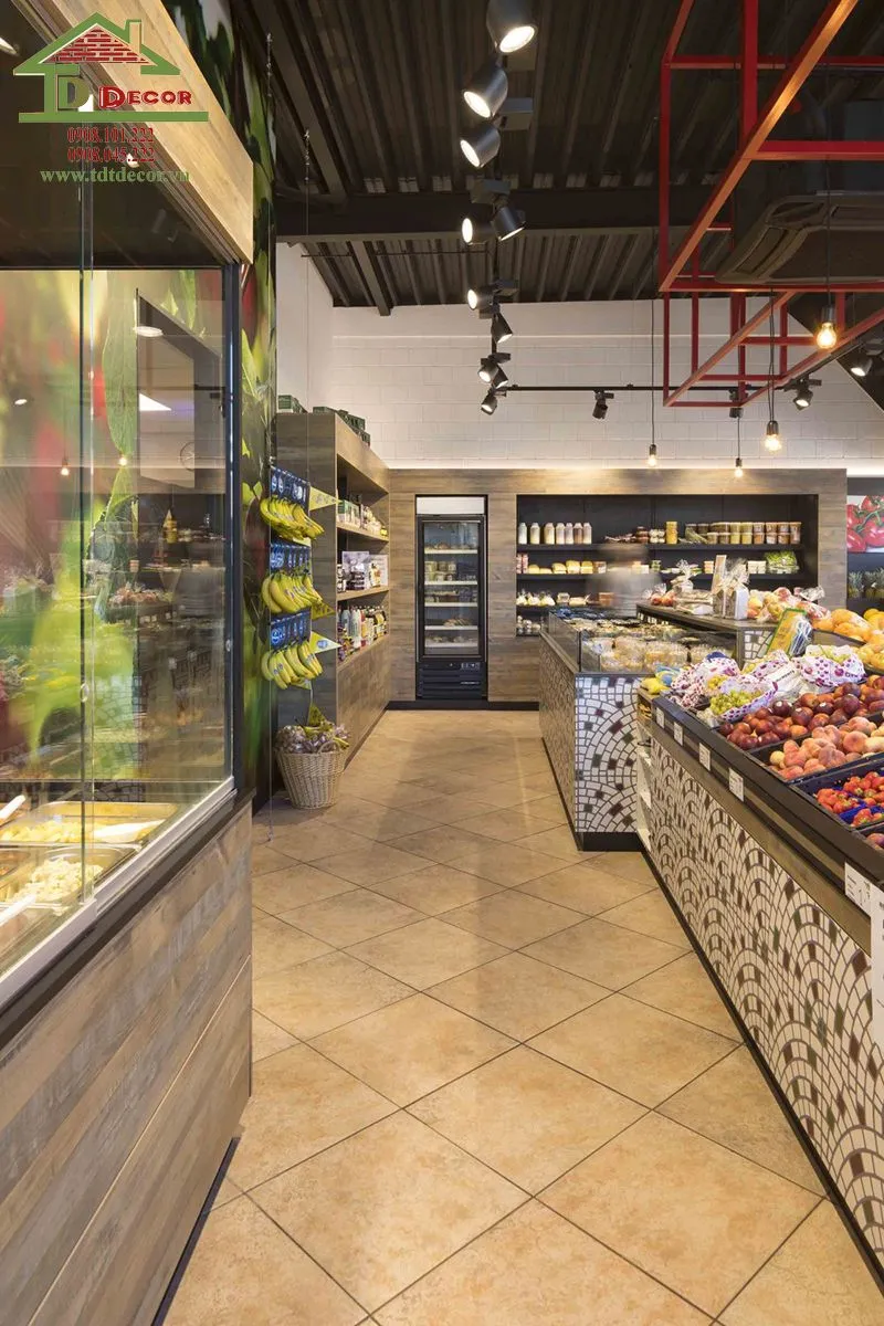 Hệ thống đèn chiếu sáng hiện đại giúp trái cây trông tươi ngon hơn