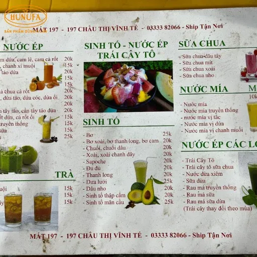 Mẫu menu sinh tố đẹp mắt thu hút khách hàng