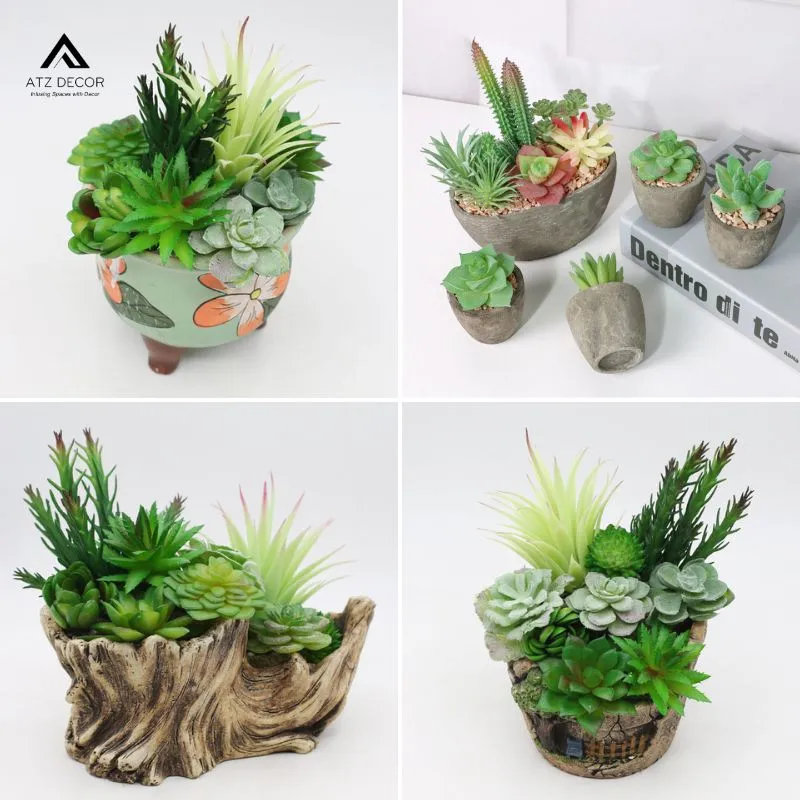 Các mẫu tiểu cảnh sen đá giả đẹp như thật