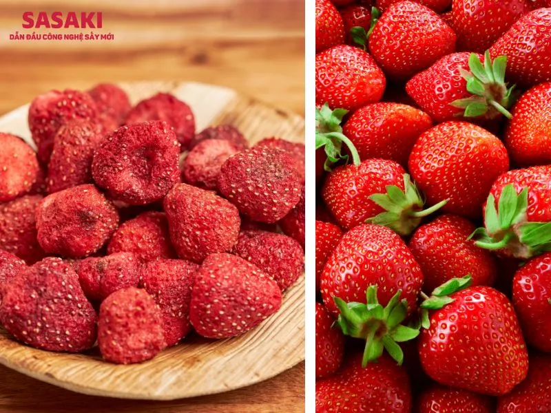 Dâu tây sấy thăng hoa giữ nguyên vị ngon và màu sắc tươi tắn