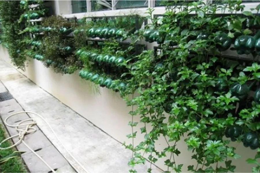 Mẫu giàn treo chai nước trên lan can chắc chắn